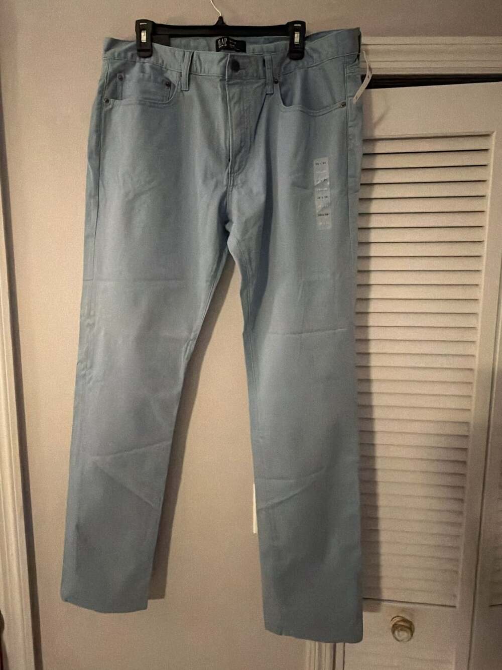 Gap Men's Slim Fit Mid Rise Stretch Twill Pants Light Blue Size 36x34 New